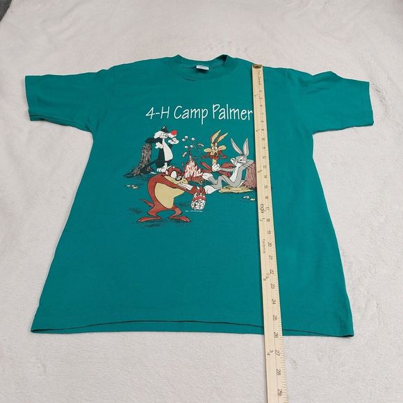 Vintage Velva Sheen Teal 4-H Camp Looney Tunes Graphic T-Shirt Size Medium - Picture 6 of 7